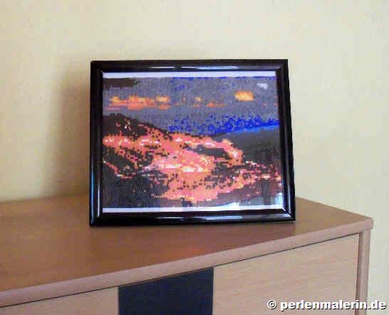 Perlenbild Vulkanausbruch