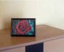 Perlenbild schne rote Rose