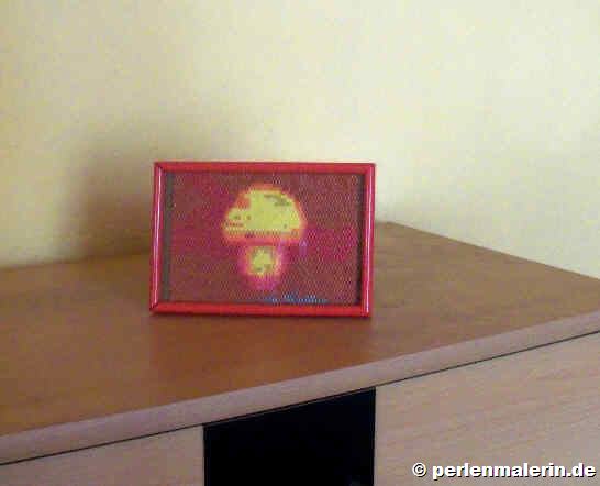 Perlenbild Sonnenuntergang im Meer gespiegelt